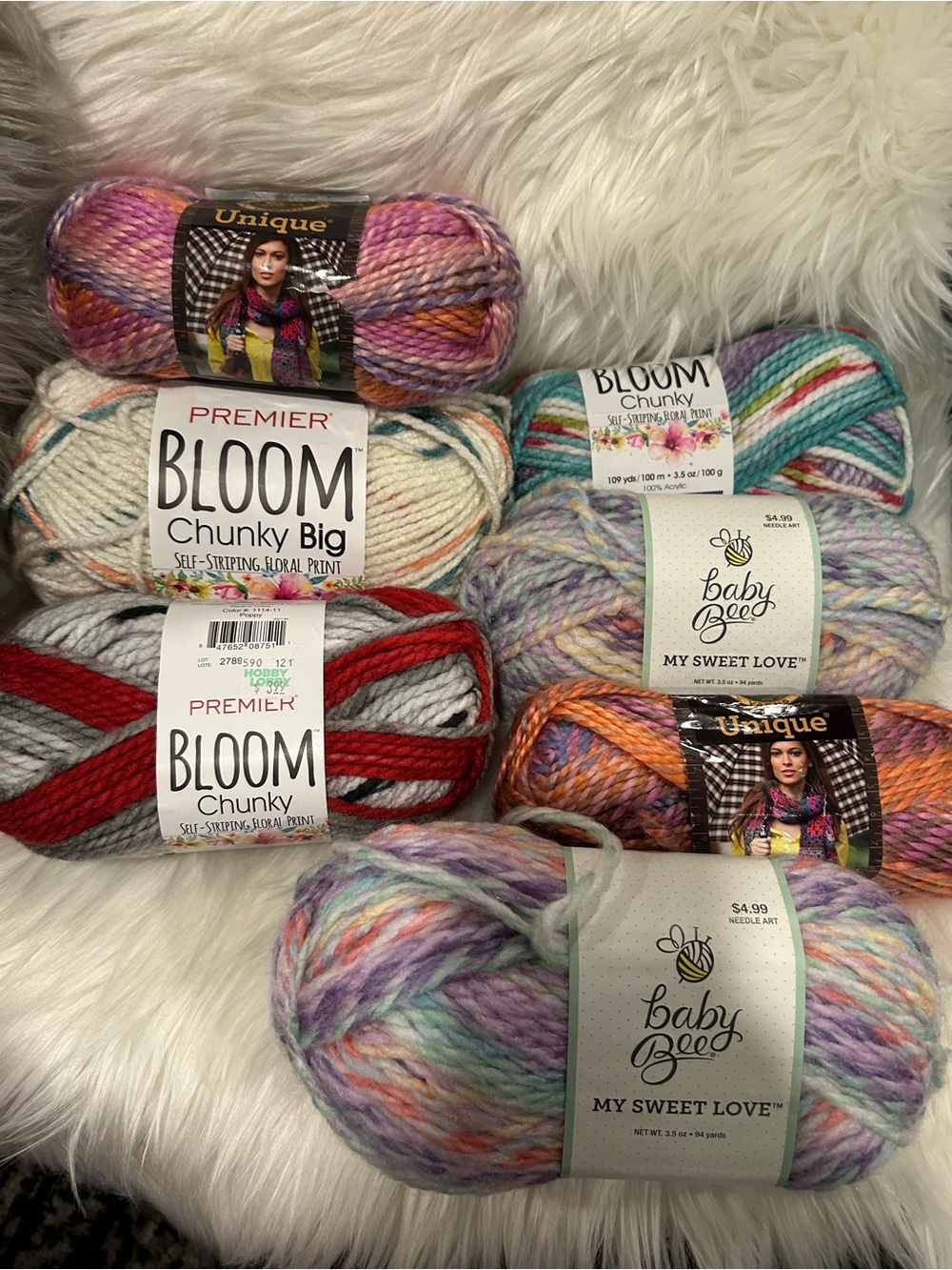 Assorted Colorful Chunky Yarn Bundle - Bloom & Baby Bee
